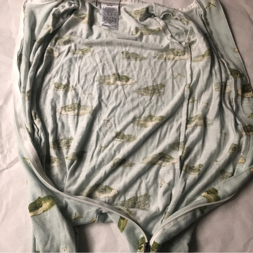 Milkbarn Zippered Bamboo Romper 12-18months Frog Print